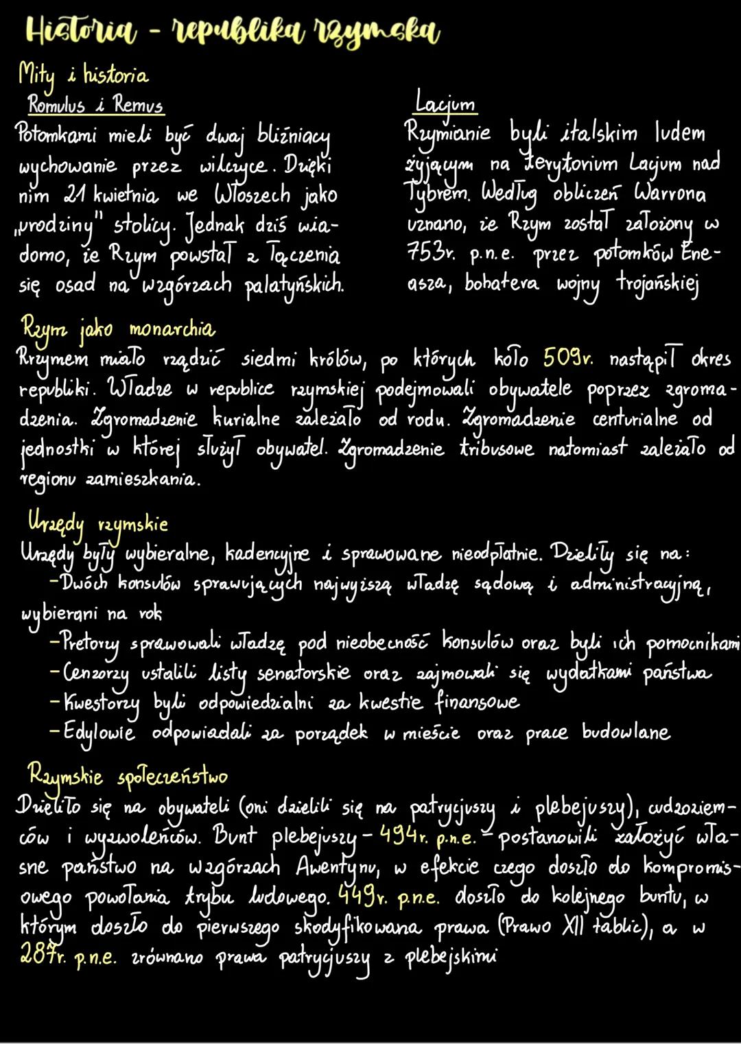 # Historia - republika rzymska
## Mity i historia
Romulus i Remus
Potomkami mieli być dwaj bliźniący
wychowanie przez wilczyce. Dzięki
nim