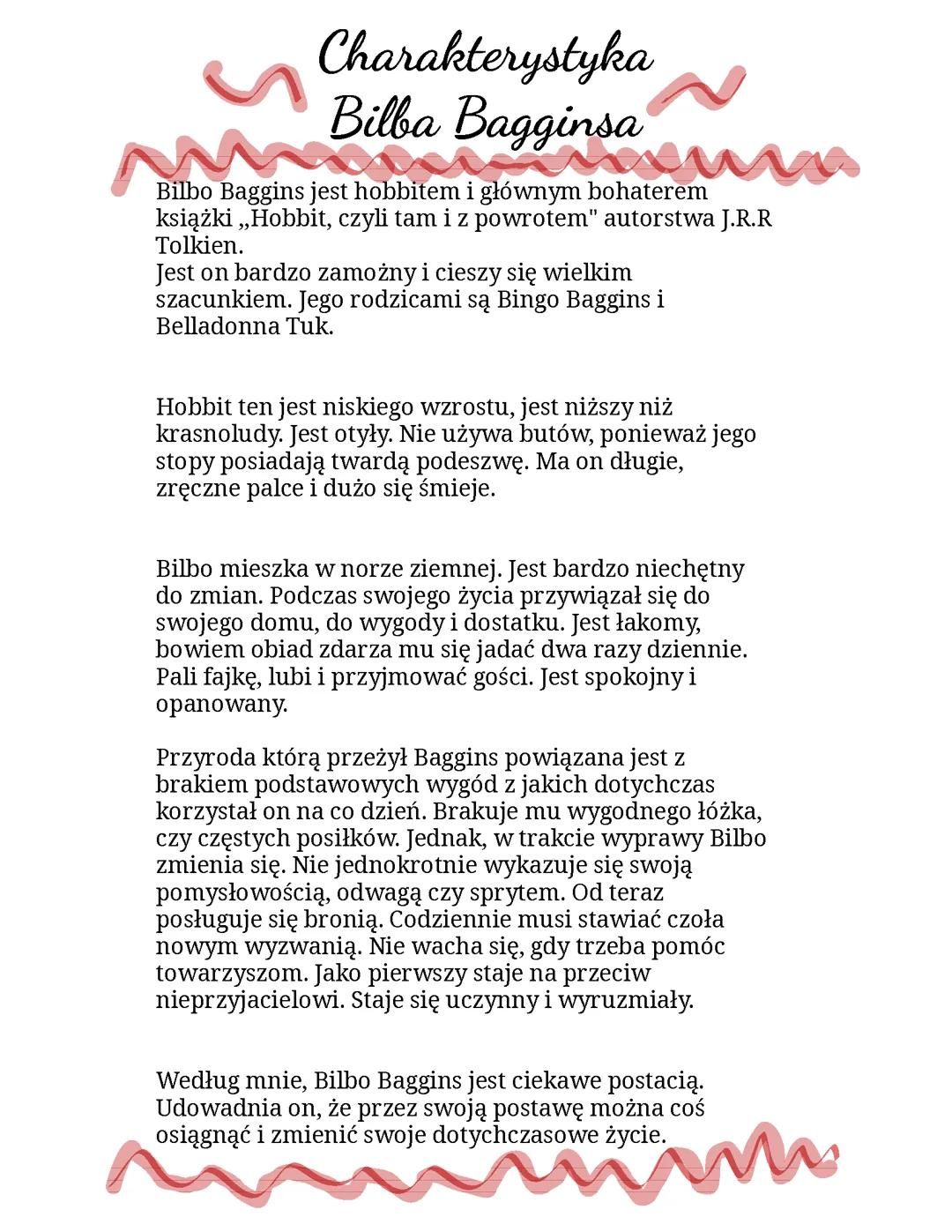Charakterystyka Bilba Bagginsa