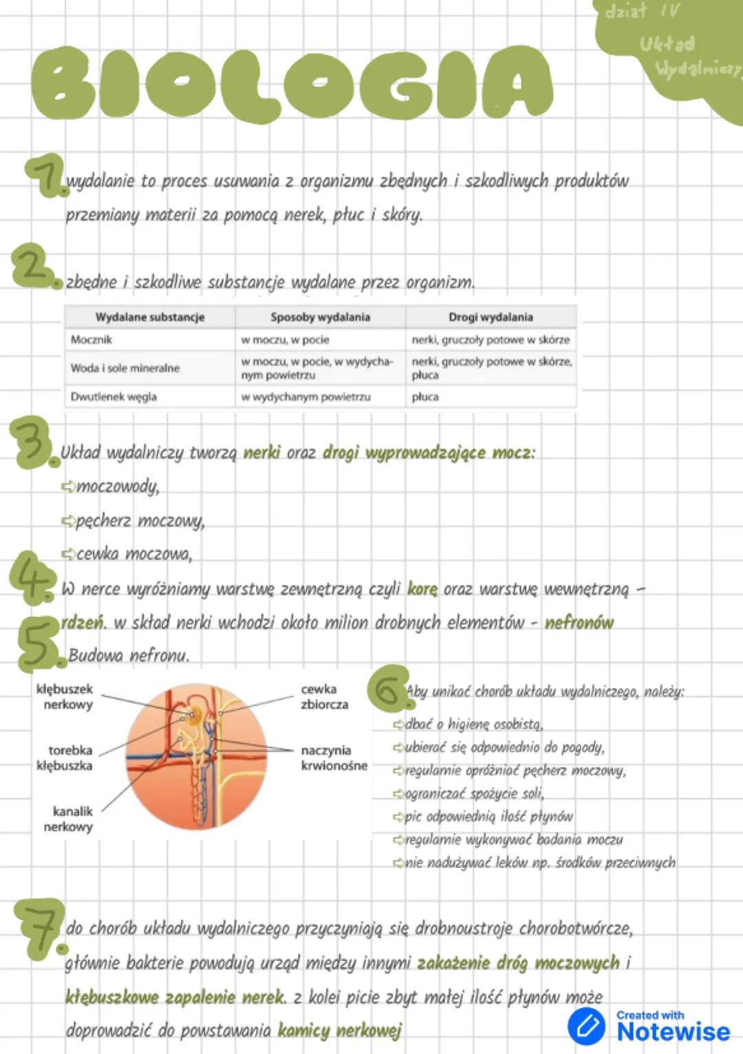Biologia klasa 7 dział VI