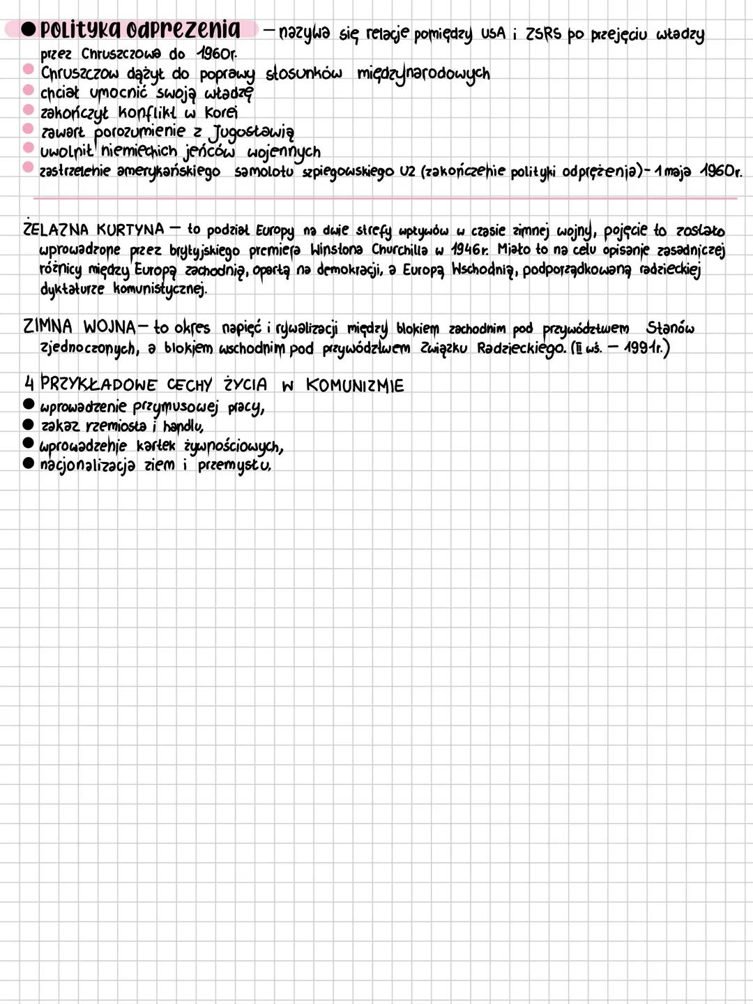 .
•
•
Historia - za żelazną kurtyną
ZSRS PO 2 wojnie światowej
Pozycja ZSRS wynikała z tego, że: jego tyretorium powiększyło się o Litwę, Ło