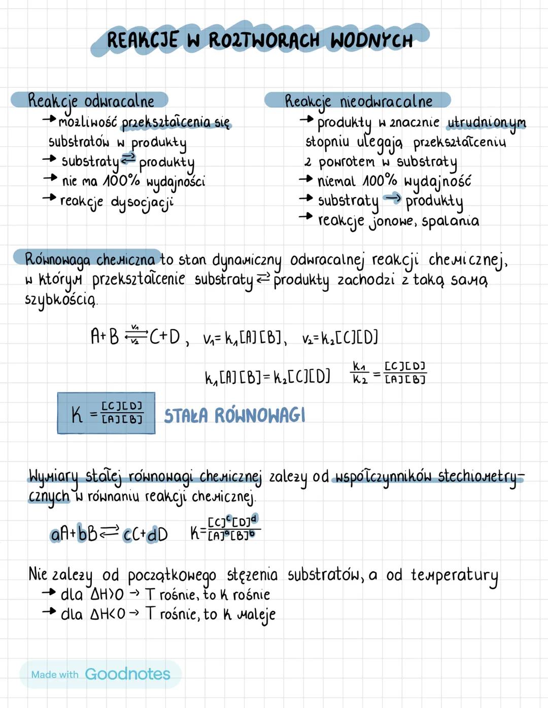 Reakcje w wodnych roztworach elektrolitów