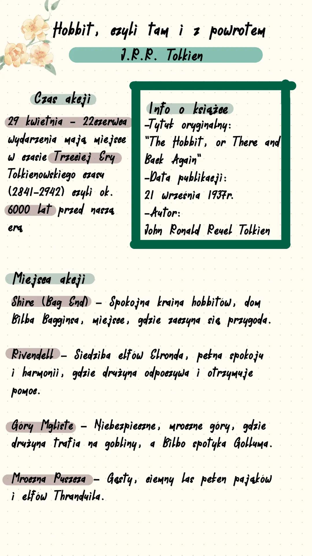 Hobbit szczegółowa notatka