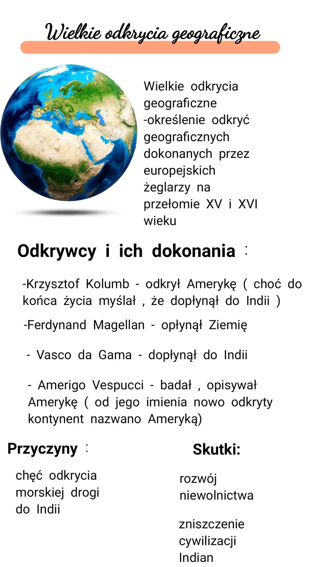 # Wielkie odkrycia geograficzne
Wielkie odkrycia
geograficzne
-określenie odkryć
geograficznych
dokonanych przez
europejskich
żeglarzy na
p