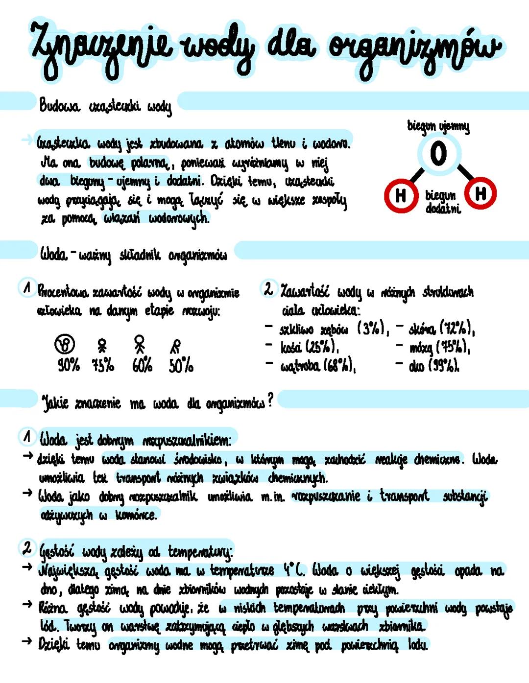 Znaczenie wody dla organizmów