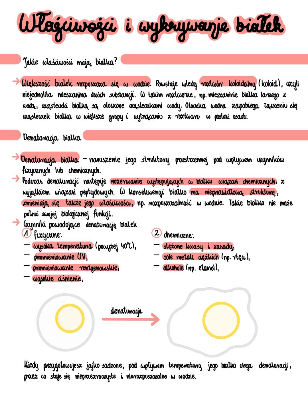 --- OCR Start ---
Właściwości i wykrywanje białek
Jakie właściwości mają białka?
Większość białek vozpuszcza się w wodzie. Powstaje wtedy vo