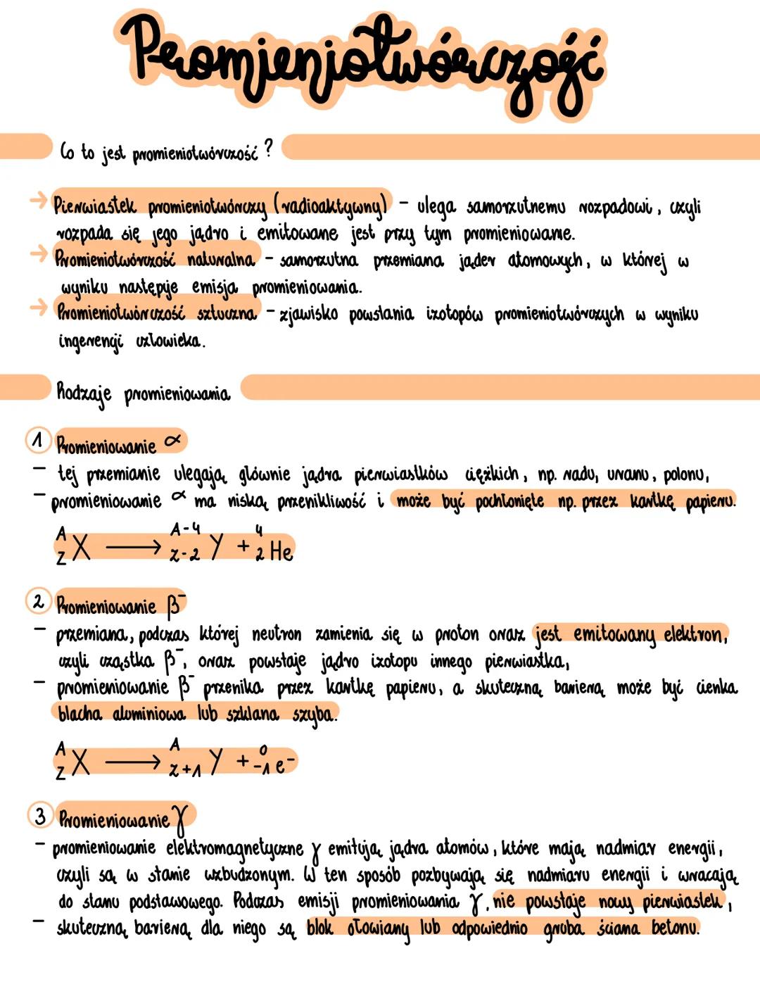 # Promieniotwórczość
Co to jest promieniotwórczość?
- Pierwiastek promieniotwórczy (radioaktywny) - ulega samorzutnemu rozpadowi, czyli ro