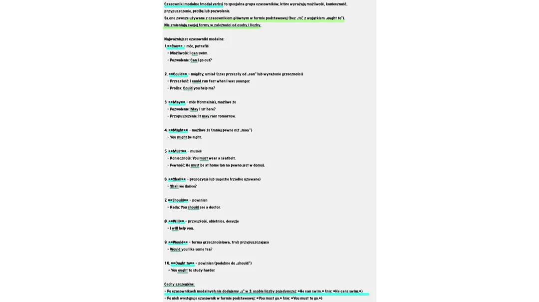 Czasowniki modalne modal verbs