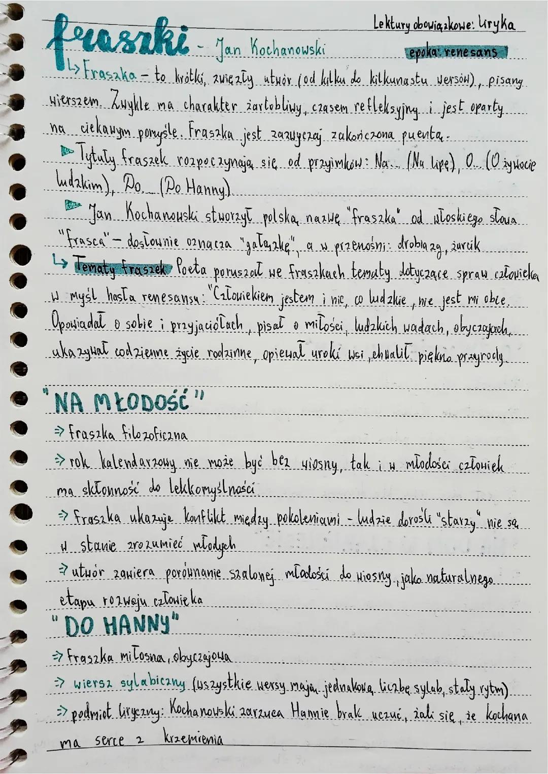 Fraszki - Jan Kochanowski