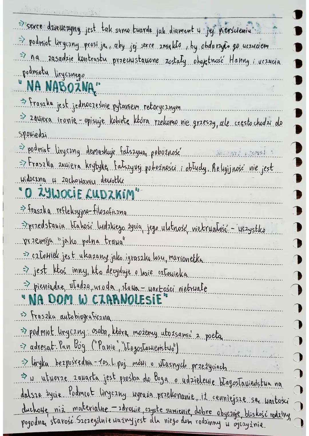 --- OCR Start ---
☑
Lektury obowiązkowe: Liryka
Lepoka renesans
L↳ Frasaka - to krótki, zwięzły utwór (od kilku do kilkunastu verson), Pisan