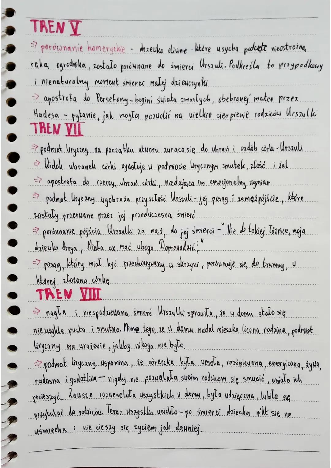 # treny
Jan Kochanowski
→Tren - utwor Liryczny o tematyce żałobnej będący pochwała, osoby zmarłej.
oraz Hyrażający smuteki żal po jej straci