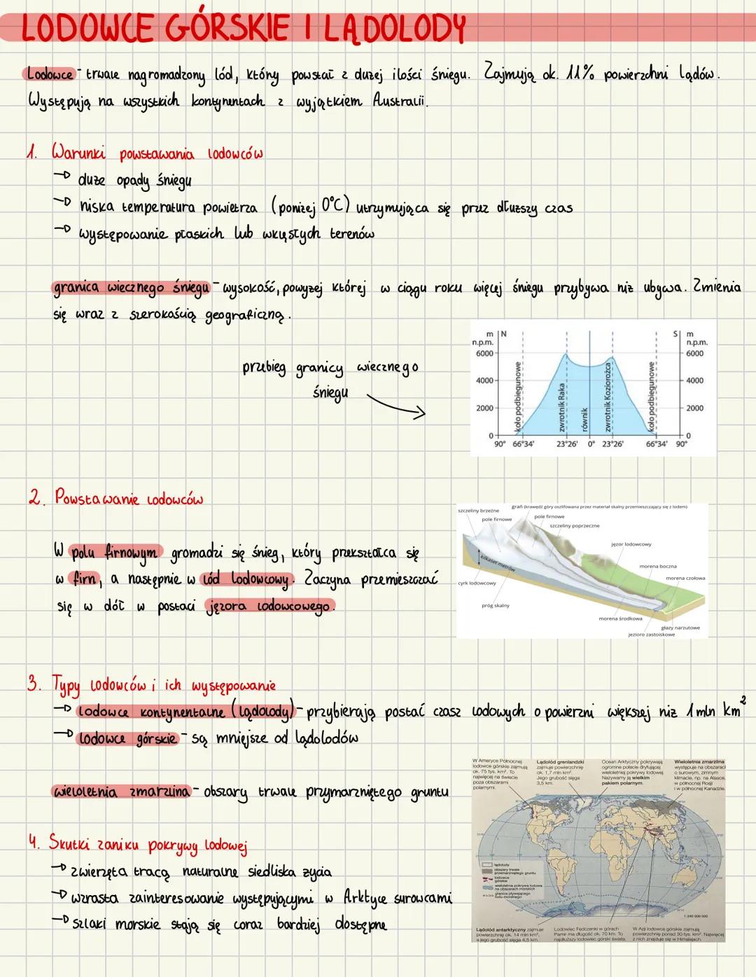 --- OCR Start ---
LODOWCE GÓRSKIE I LA DOLODY
Lodowce trwale nagromadzony lód, który powstał z duzej ilości śniegu. Zajmują ok. 11% powierzc