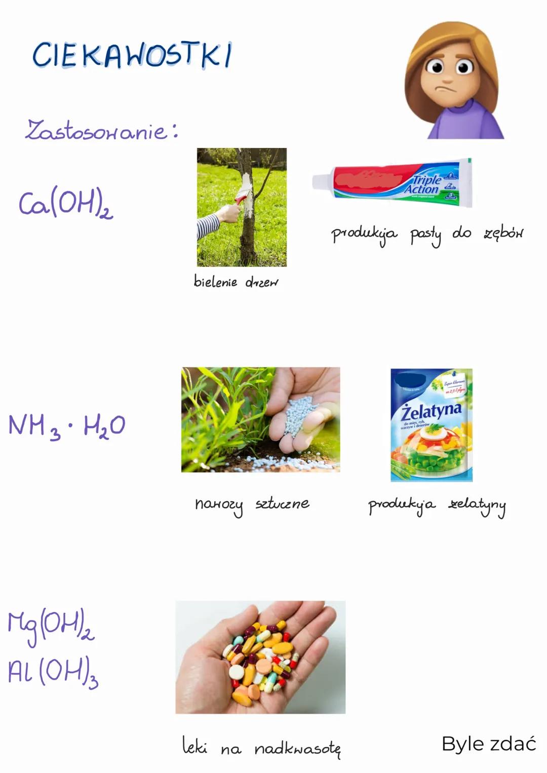 WODOROTLENKI
Byle zdać WODOROTLENKI
ZASADOWE
NaOH
KOH
Ca(OH)2
Sr(OH)2
AMFOTERYCZNE
AL(OH)3
Fe (OH)2
Fe (OH)3
Mn(OH)2
Rozpuszczają się
w