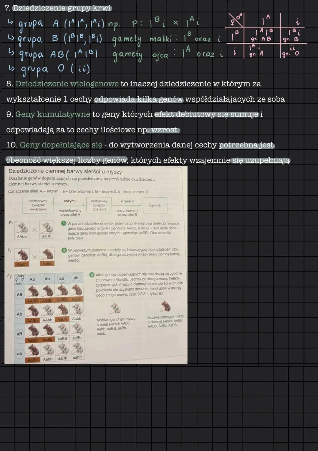 # Inne sposoby
dziedziczenia cech
1. Dziedziczenie jednostkowe wykształcenie danej cechy zależy od 1 genu
2. Dominacja pełna (zupełna) - wys