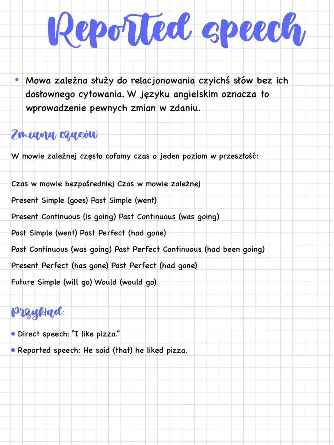 Reported speech - matura/E8