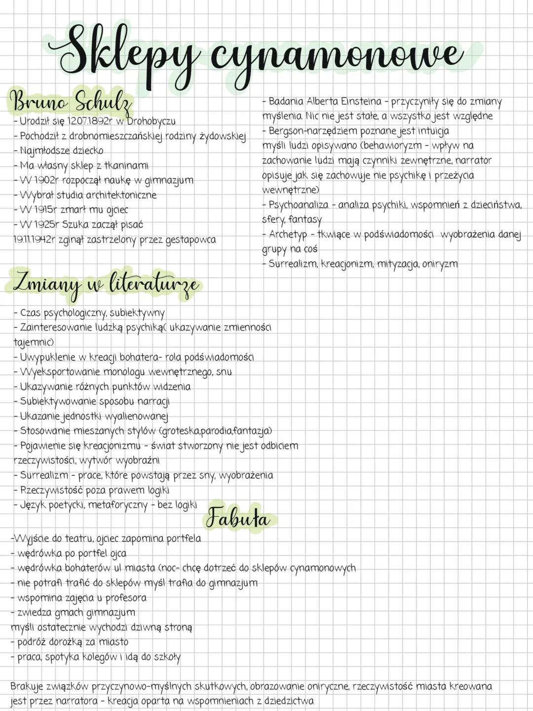 # Sklepy cynamonowe
## Bruno Schulz
- Urodził się 12071892r w Drohobyczu
- Pochodził z drobnomieszczańskiej rodziny żydowskiej
- Najmłodsze