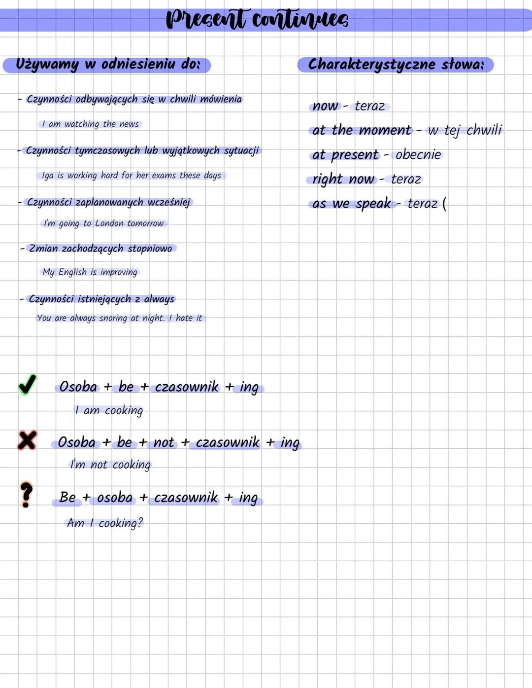 Czas Present Continuous - Zasady i Przykłady