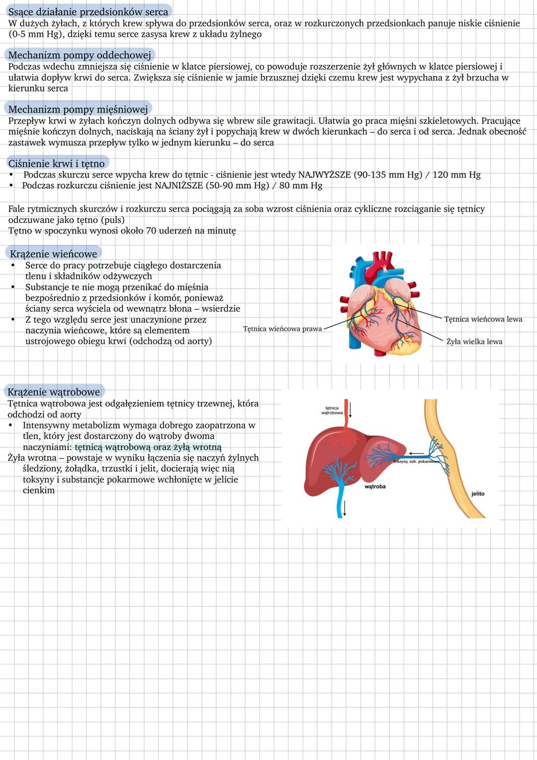 --- OCR Start ---
funkcjonowance układu krwionośnego
Serce pełni funkcję pompy tłocząco-ssącej, która tłoczy krew z komór do tętnic oraz zas