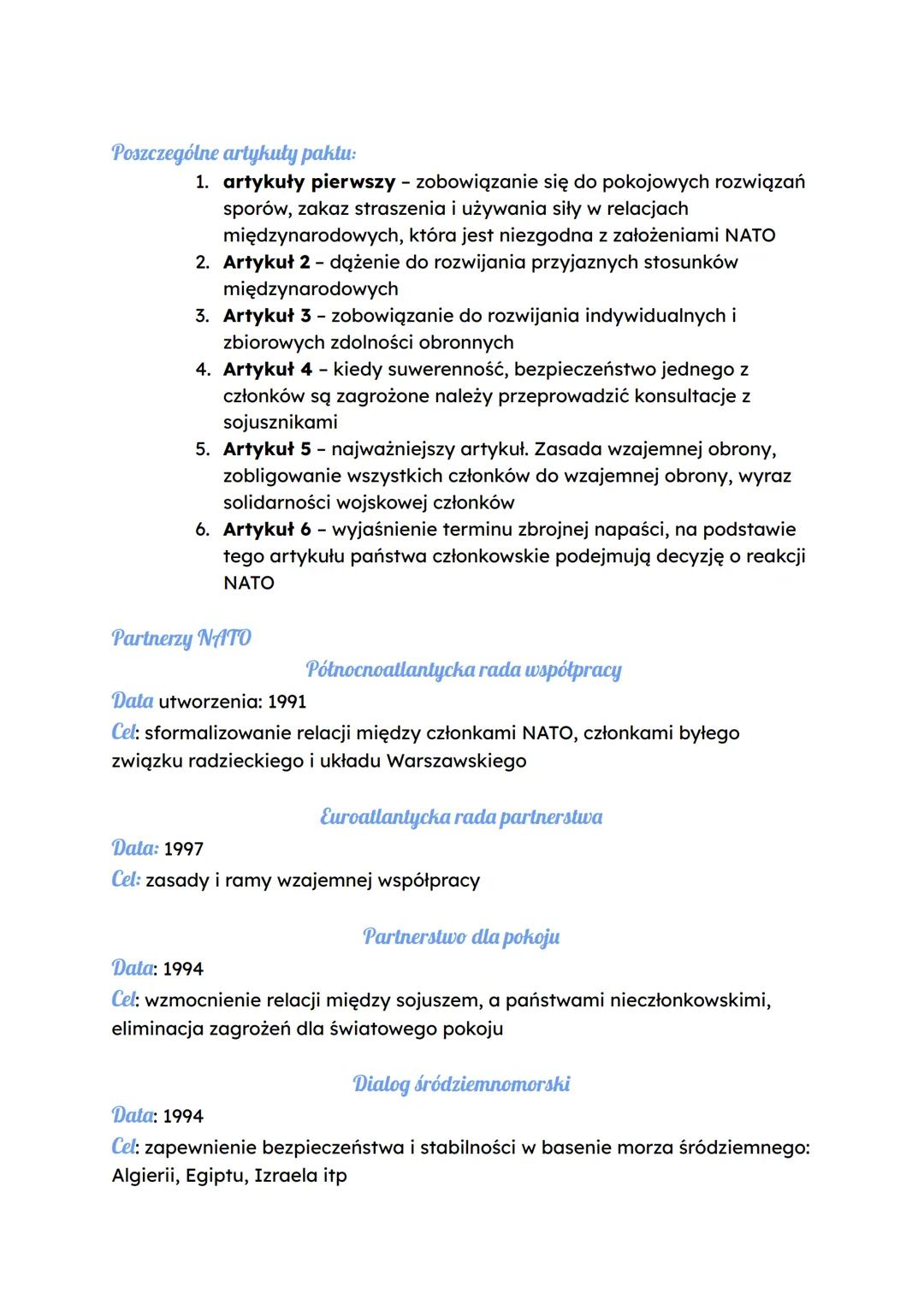 NATO
NATO-organizacja paktu północnoatlantyckiego
Data utworzenia: 1949 r.
Siedziba: Bruksela
Państwa członkowskie - 30
| Państwa założ