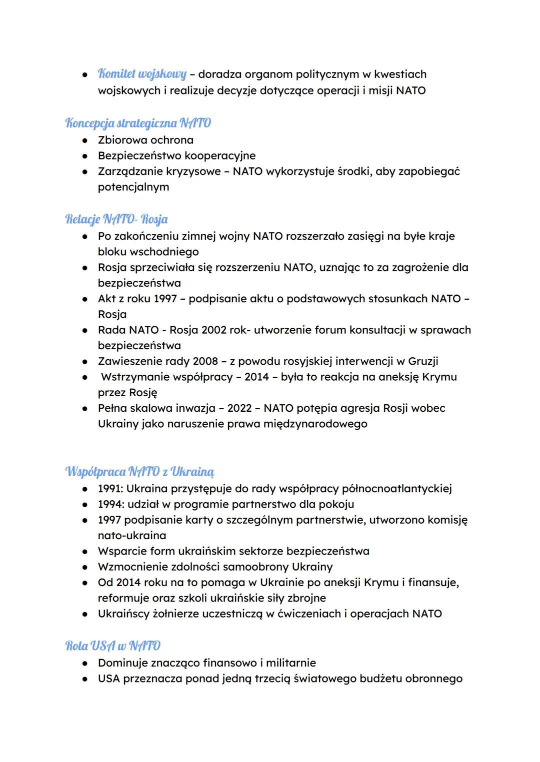 NATO
NATO-organizacja paktu północnoatlantyckiego
Data utworzenia: 1949 r.
Siedziba: Bruksela
Państwa członkowskie - 30
| Państwa założ
