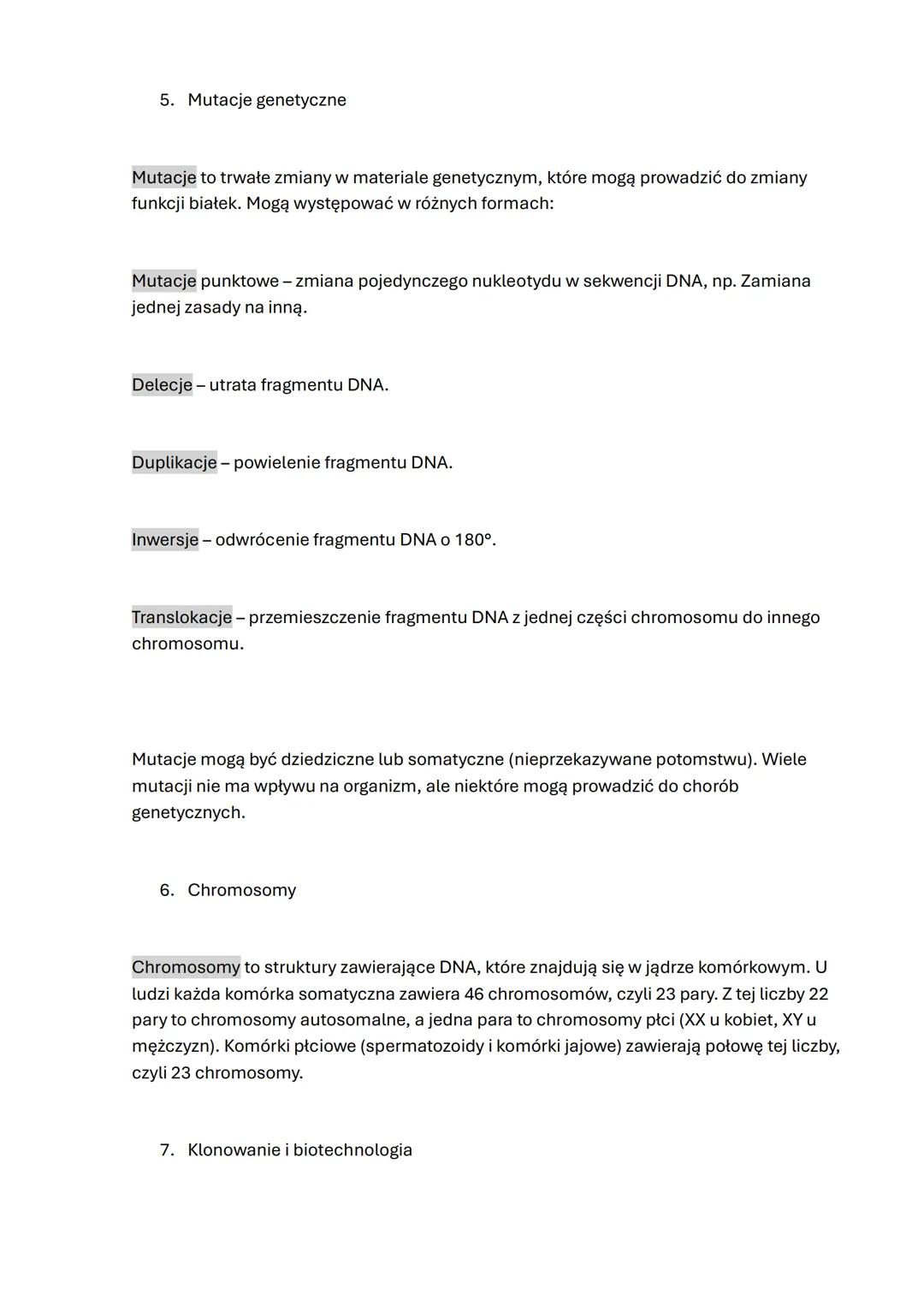 Genetyka - Notatka z biologii
Wprowadzenie do genetyki
Genetyka to dział biologii, który zajmuje się badaniem dziedziczenia cech organizmó