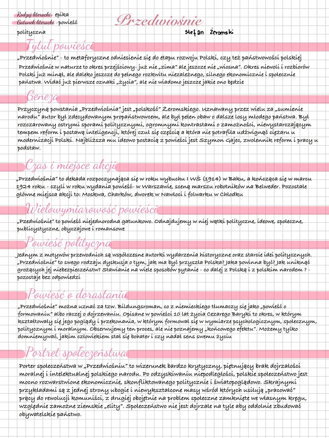 # Bohaterowie
Cezary Grzegorz Baryka - syn Seweryna i Jadwigi. Akacja powieści rozpoczyna się, kiedy Cezary jest
czternastoletnim chłopcem,