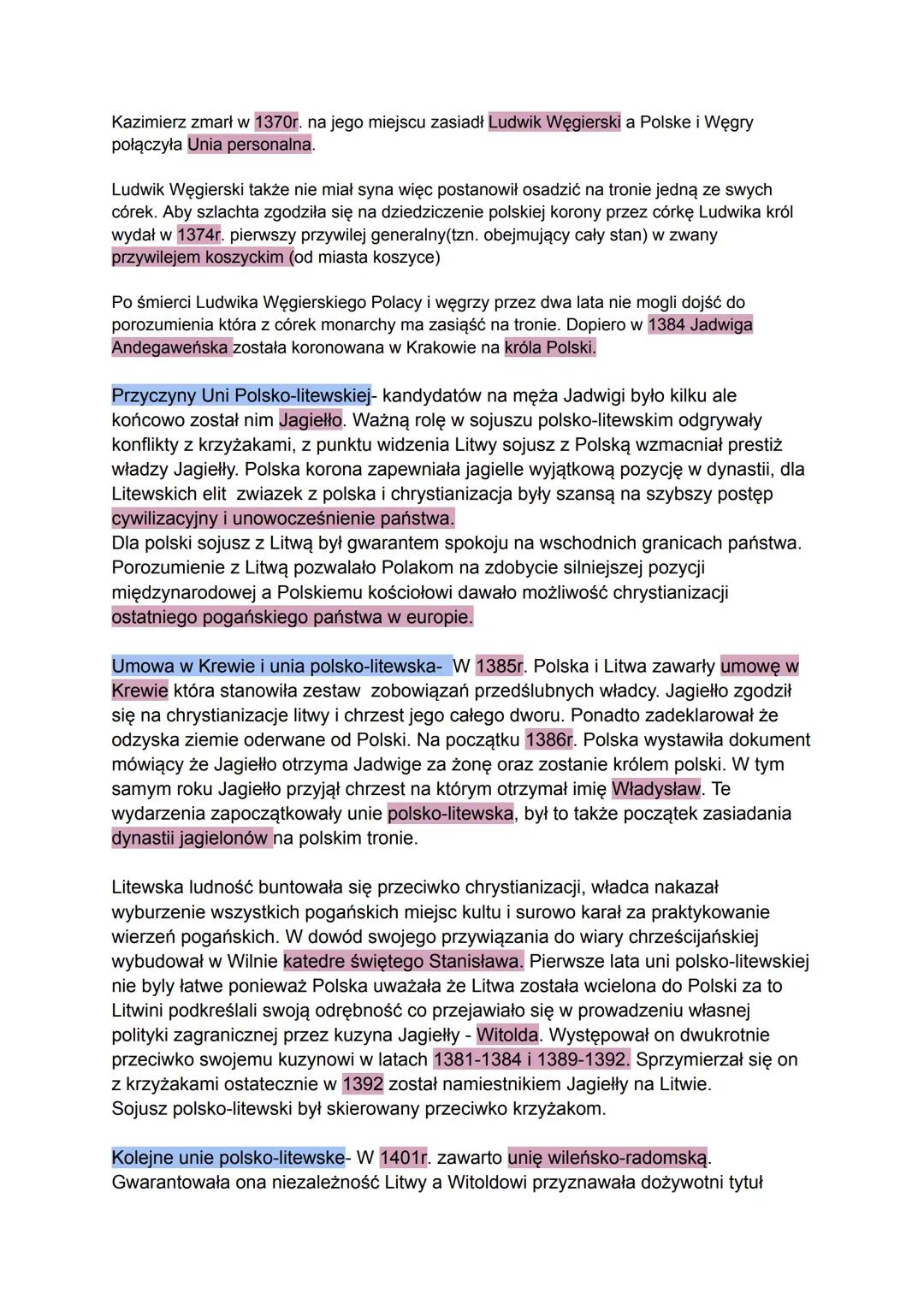 # Polska Władysława Łokietka
Przemysław II- koronowany na króla Polski w 1295 roku. Władał Wielkopolską i pomorzem
Gdańskim. Został zamordo