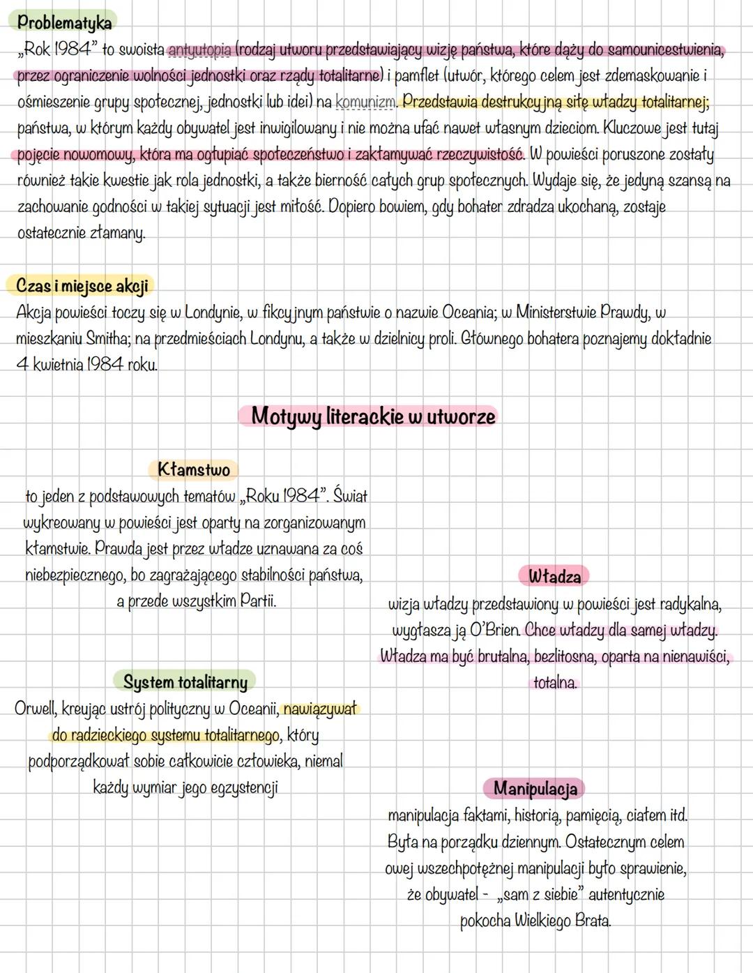 # Rok 1984
George Orwell pisał „Rok 1984", kiedy chorował na gruźlicę, a tytuł stanowi odwrócenie ostatnich cyfr roku, w
którym powstał utw