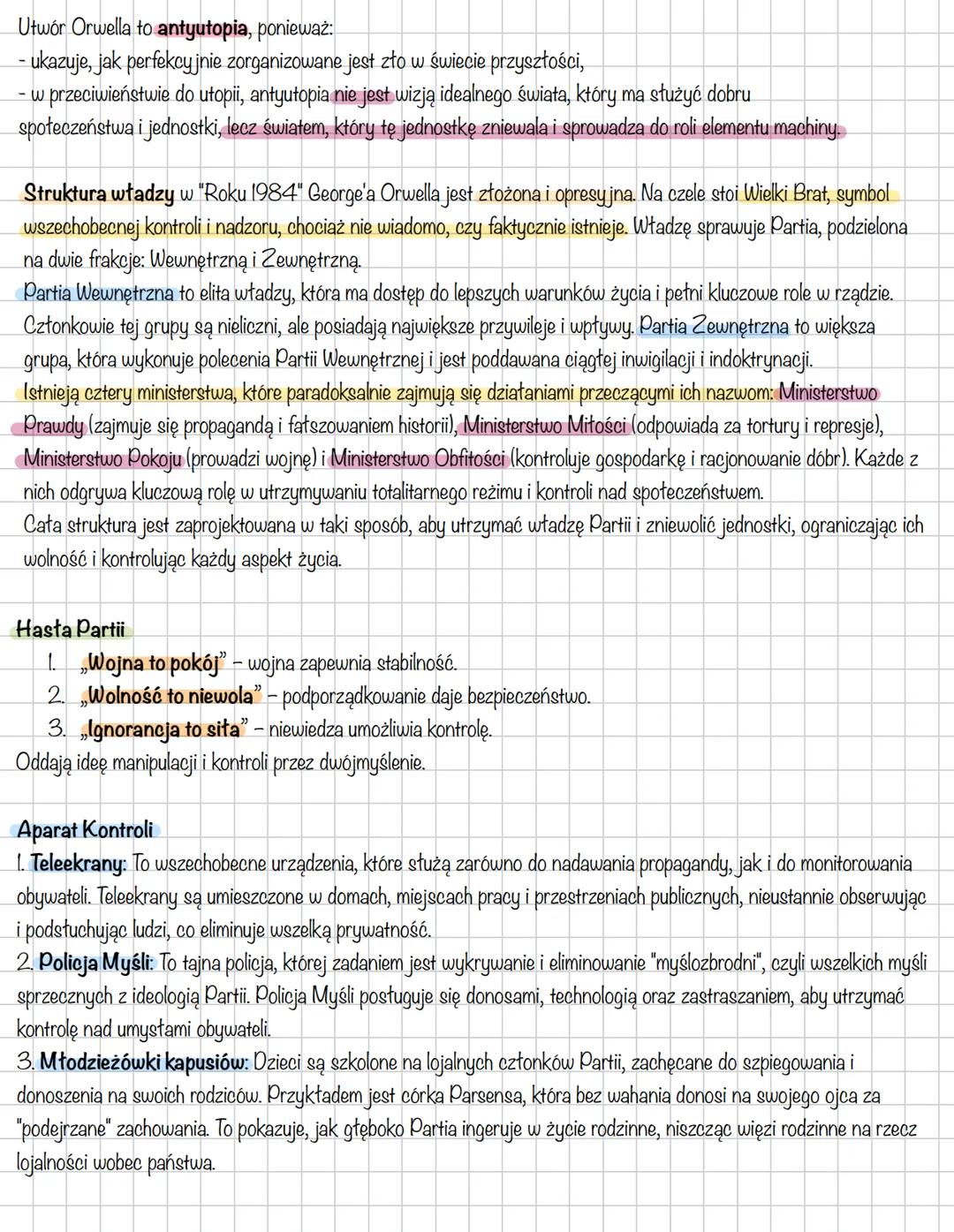 # Rok 1984
George Orwell pisał „Rok 1984", kiedy chorował na gruźlicę, a tytuł stanowi odwrócenie ostatnich cyfr roku, w
którym powstał utw