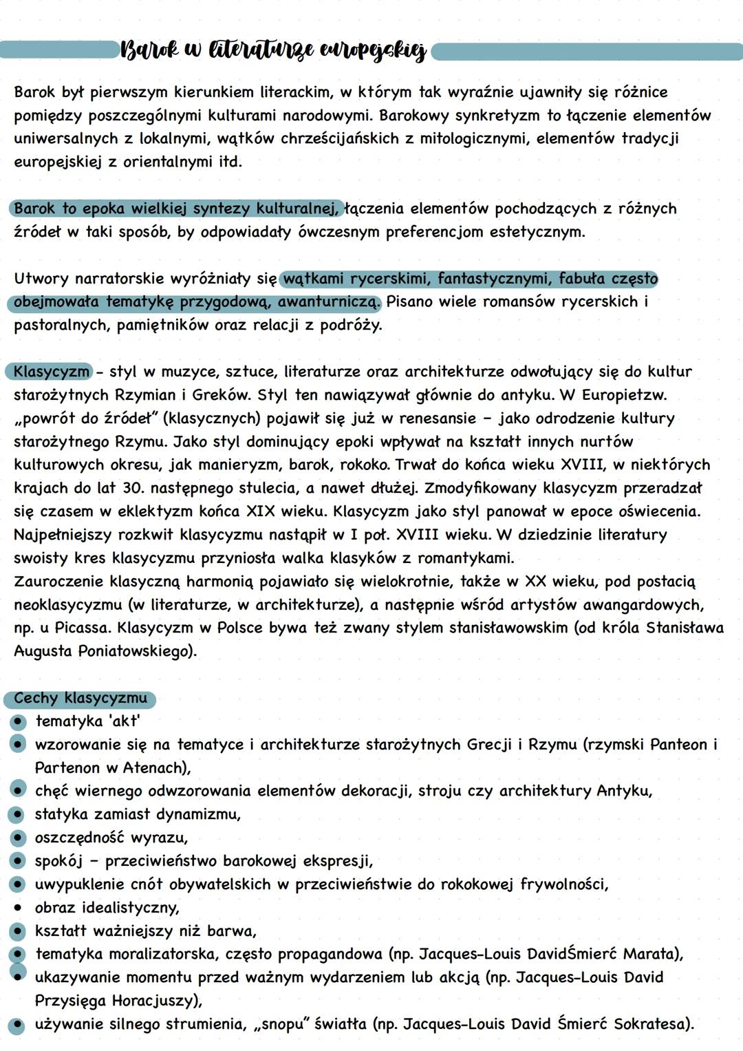 --- OCR Start ---
Barok
Nazwa epoki i czas trwania
Nazwa epoki wywodzi się od włoskiego barocco.
Ramy czasowe ustalono na wieki XVI - XVIII.