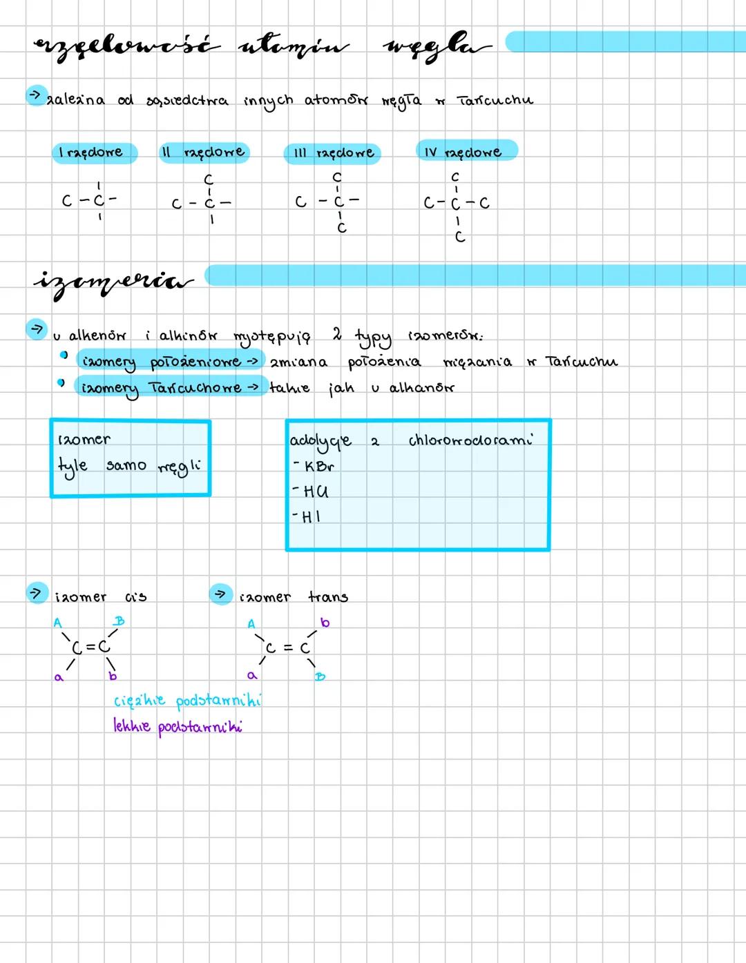 # ALKANY, ALKENY TALKINY
wizzanin
6 Niçzania silne
więzania stabe
alkany wszystkie pojedyncze $C_nH_{2n+2}$
alkheny pecino pochrome $C_