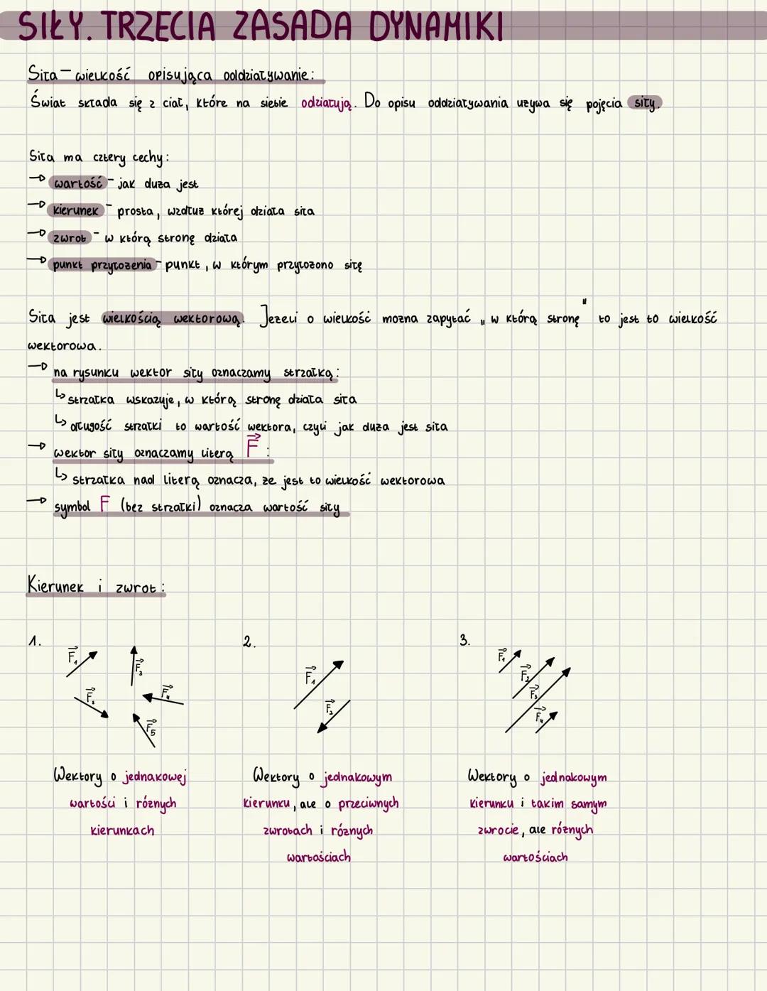 Siła. Trzecia zasada dynamiki