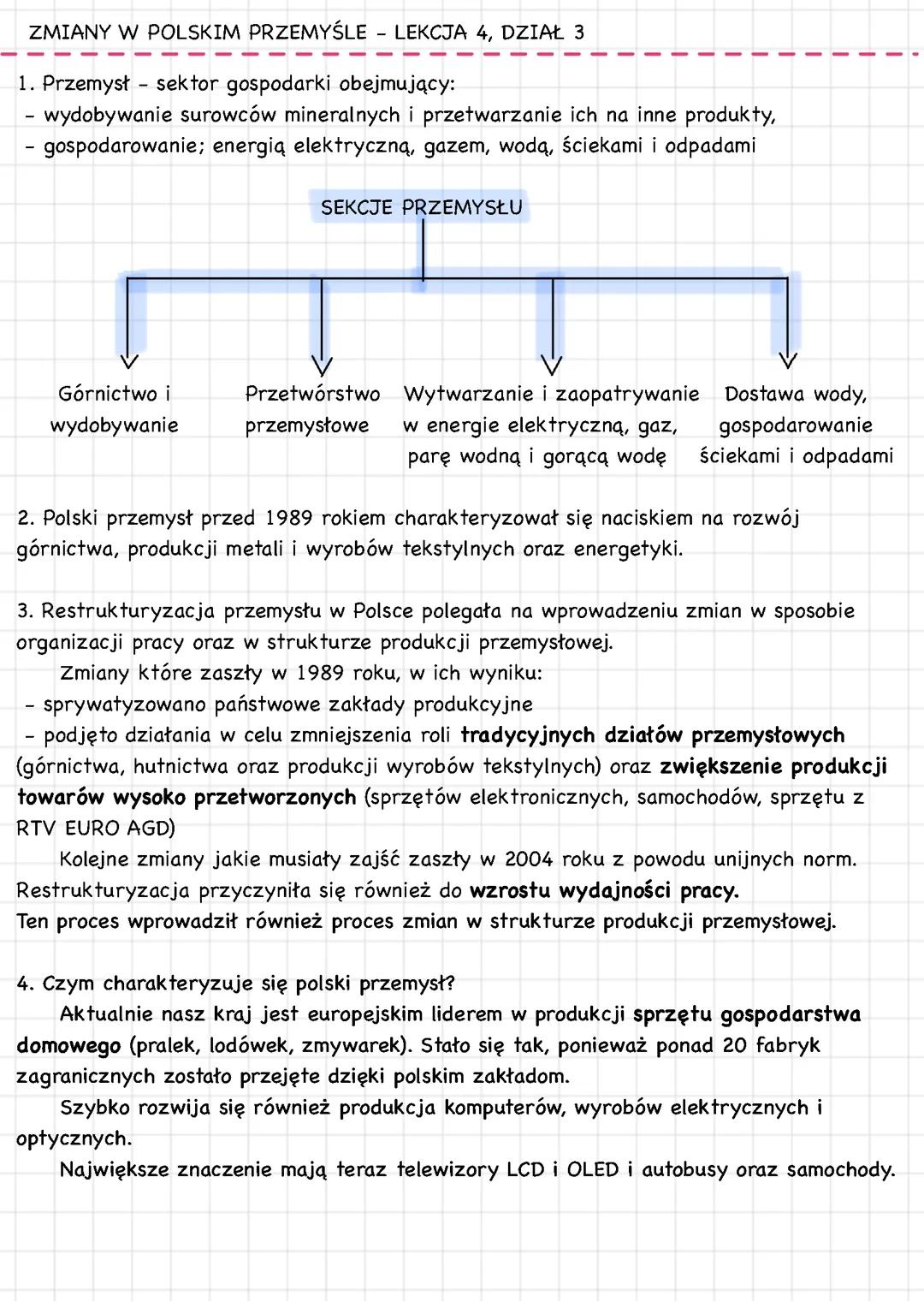 Zmiany w polskim przemyśle