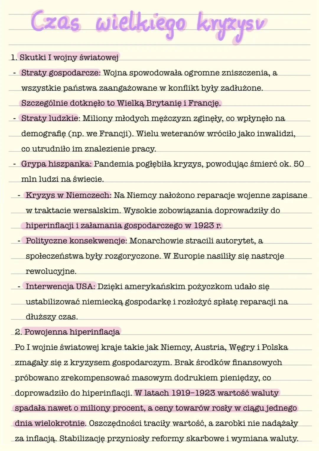 Czas wielkiego kryzysu