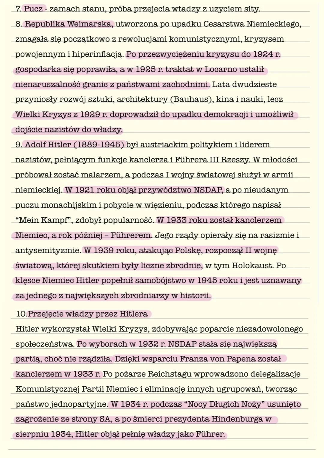# Rozwój faszyzmu i nazizmu
1. Kryzys demokracji w Europie
Po I wojnie światowej Europa była zniszczona i zubożała, a nastroje
nacjonalisty