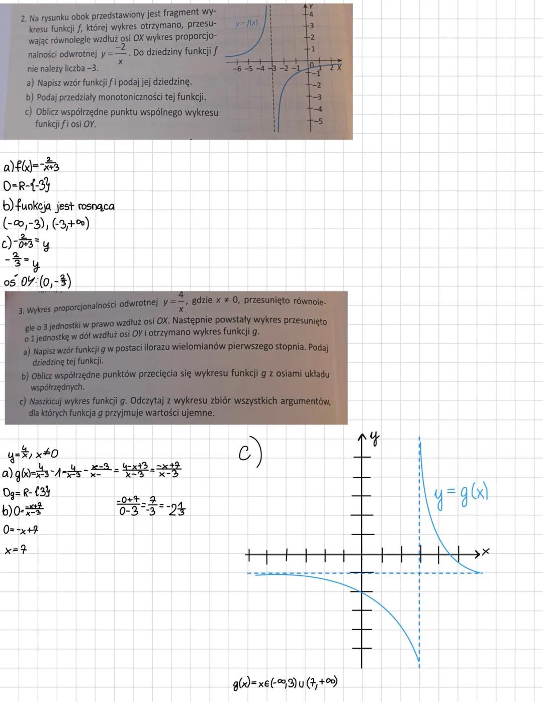 # Funkcja homograficzna
Funkcja homograficzna: $f(x) = \frac{a}{x}, x \neq 0$
Funkcja liniowa: $ax + b$
Funkcja kwadratowa: $ax^2 + bx + c$