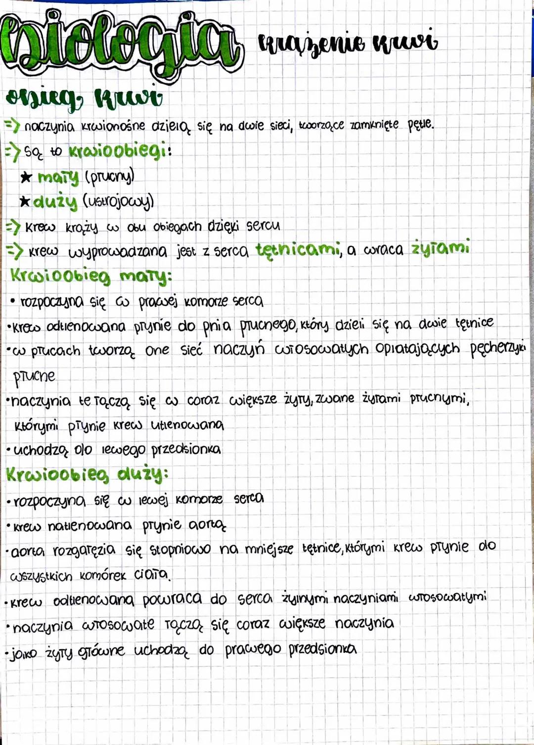 --- OCR Start ---
siologia urazenie nuvi
osieg, krer
=> naczynia krwionośne dzielą się na dwie sieci, tworzące zamknięte pętle.
Są to krovio
