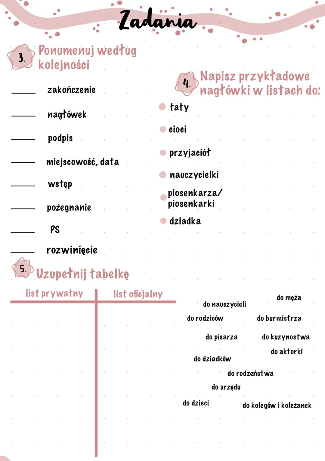 # Wypowiedzi pisemne
# LIST
1. **Definicja**
List jest wypowiedzią
pisemną, w której
autor (nadawca)
zwraca się do
osoby lub instytucji
(o