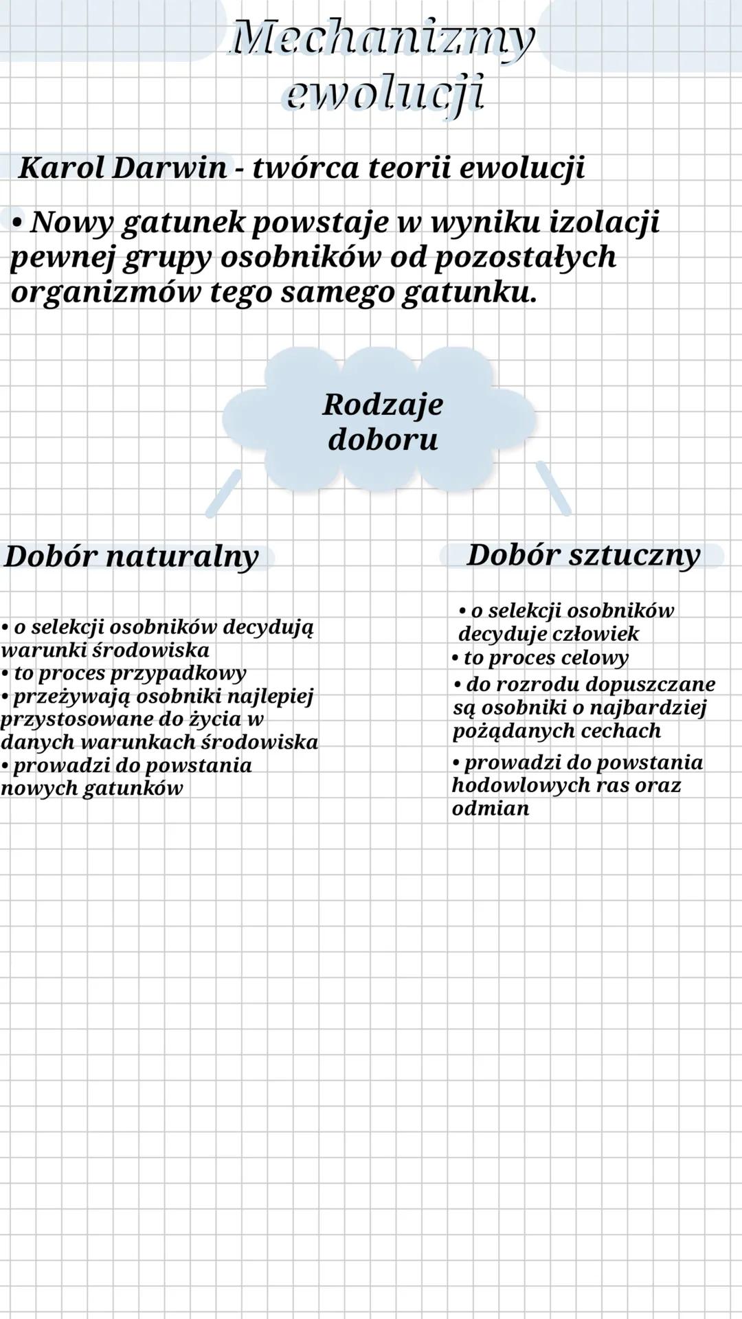 # Źródła wiedzy o
ewlinewolucji
Ewolucja - proces stopniowych zmian budowy ciała, sposobu życia,
upodobań pokarmowych lub innych cech gatun