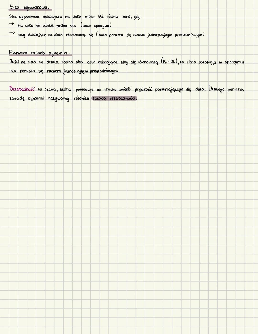 # PIERWSZA ZASADA DYNAMIKI
Ruch jednostajny prostoliniowy:
W ruchu jednostajnie prostoliniowym ciało nie zmienia:
- wartości prędkości
- k