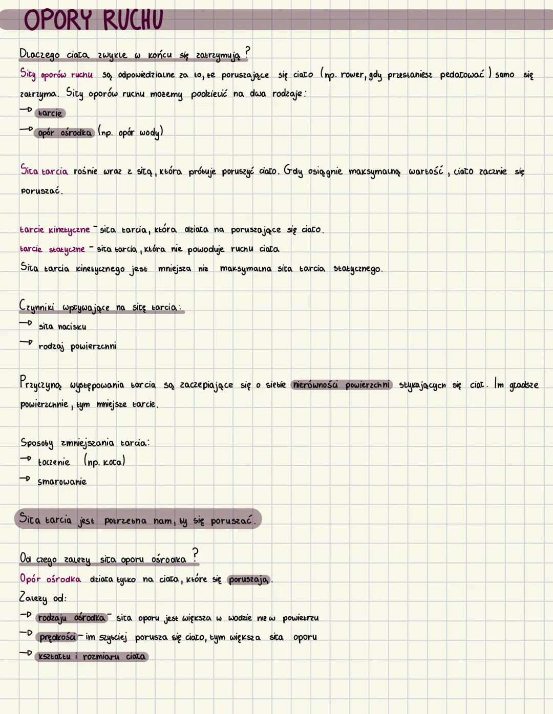 --- OCR Start ---
OPORY RUCHU
Dlaczego ciała zwykle w końcu się zatrzymują?
Sity oporów ruchu są odpowiedzialne za to, se poruszające się ci