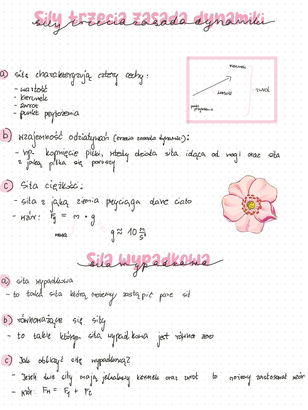 NOTEBOOK --- OCR Start ---
sily creccia zasada dynamiki
a) sita charakteryzują cztery cechy:
- wartość
- Kierunek
- zwrot
- punkt prytozenia
