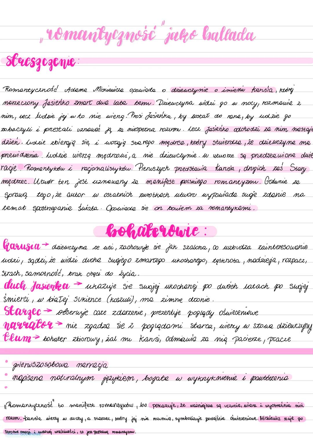 Romantyczność - Adam mickiewicz