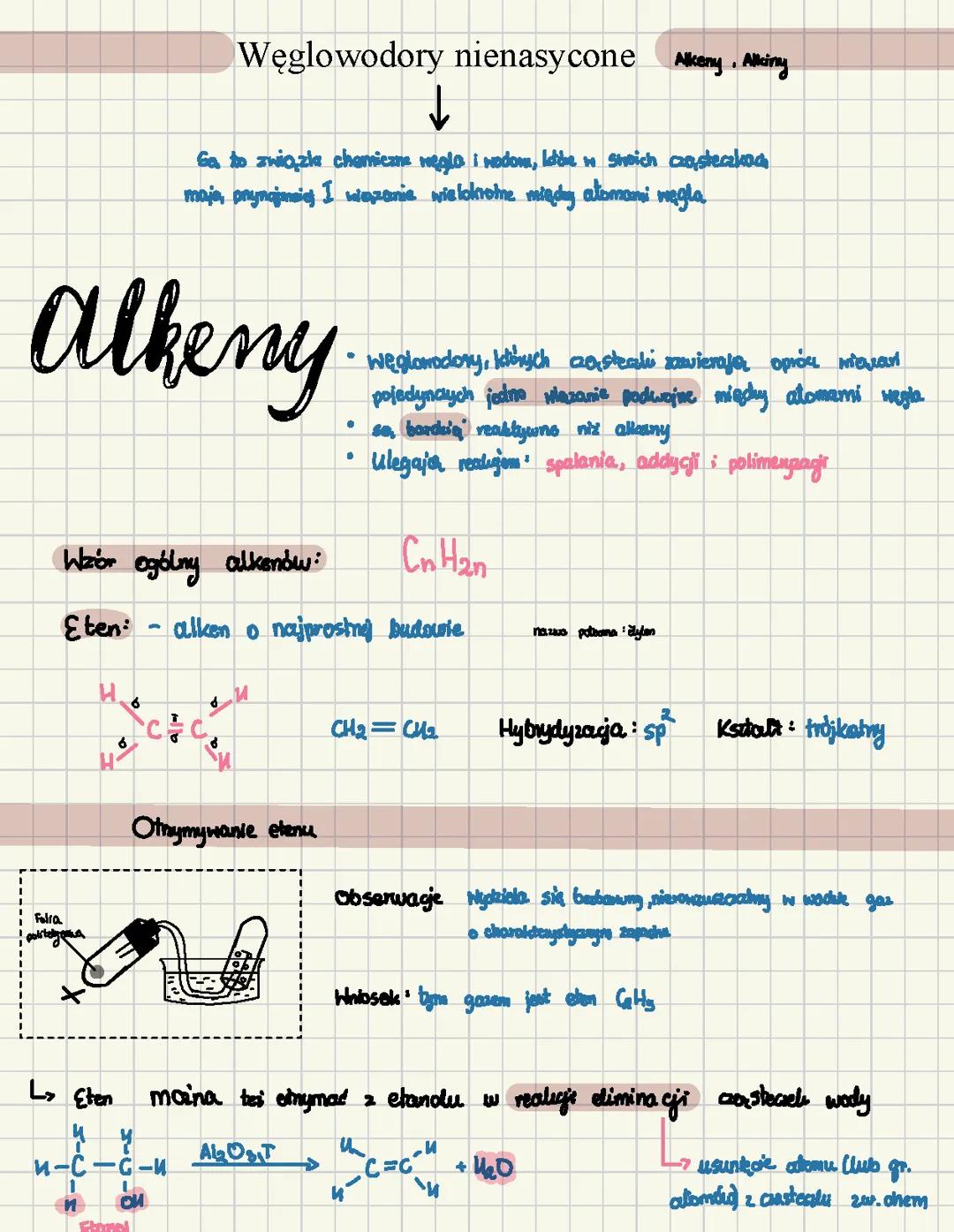 Węglowodory nienasycone - alkeny