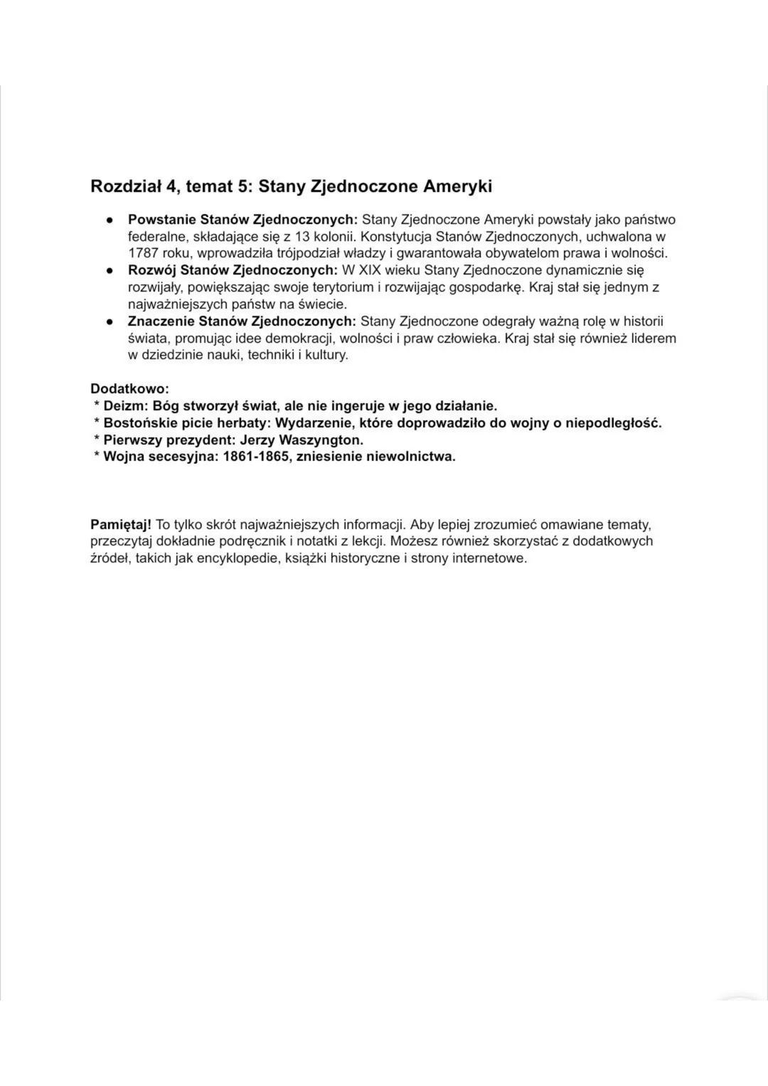 # Oświecenie w Europie, nowe potęgi amerykańskie i
Stany Zjednoczone Ameryki - notatka dla klasy 6
# Rozdział 4, temat 3: Oświecenie w Euro