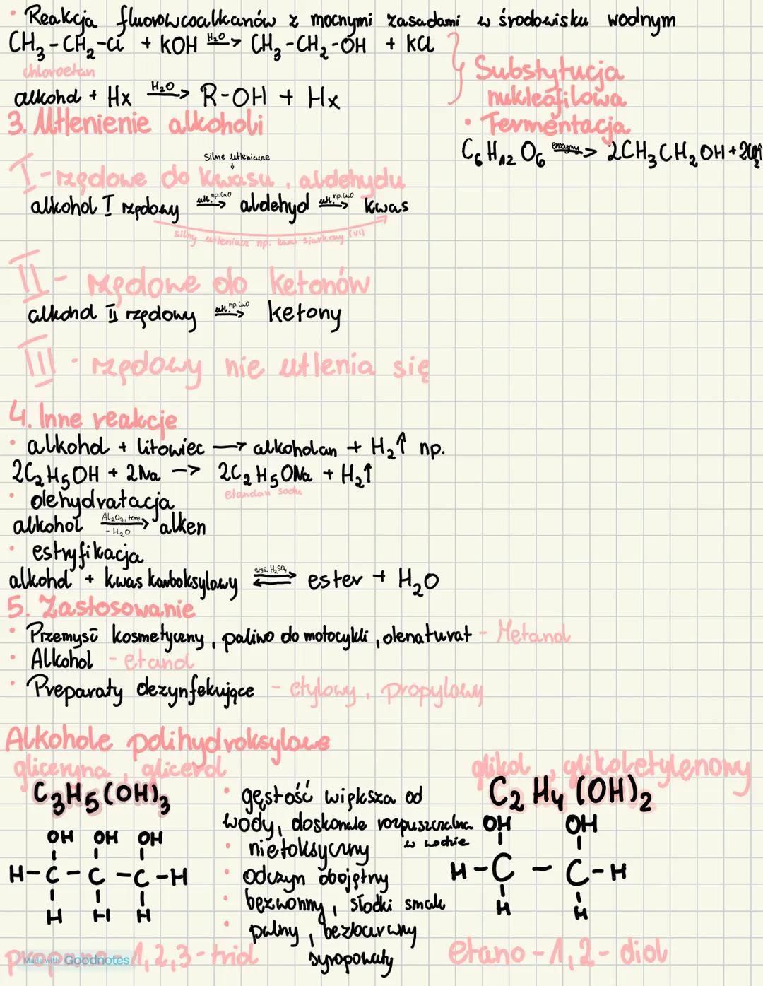 # Alkohole monohydroksylowe
* Pochodne węglowodorów z grupą, -OH
metand pochodna metanu (alkohd drewny, metylowy)
CH3OH
H
1-aędowe
2-xę