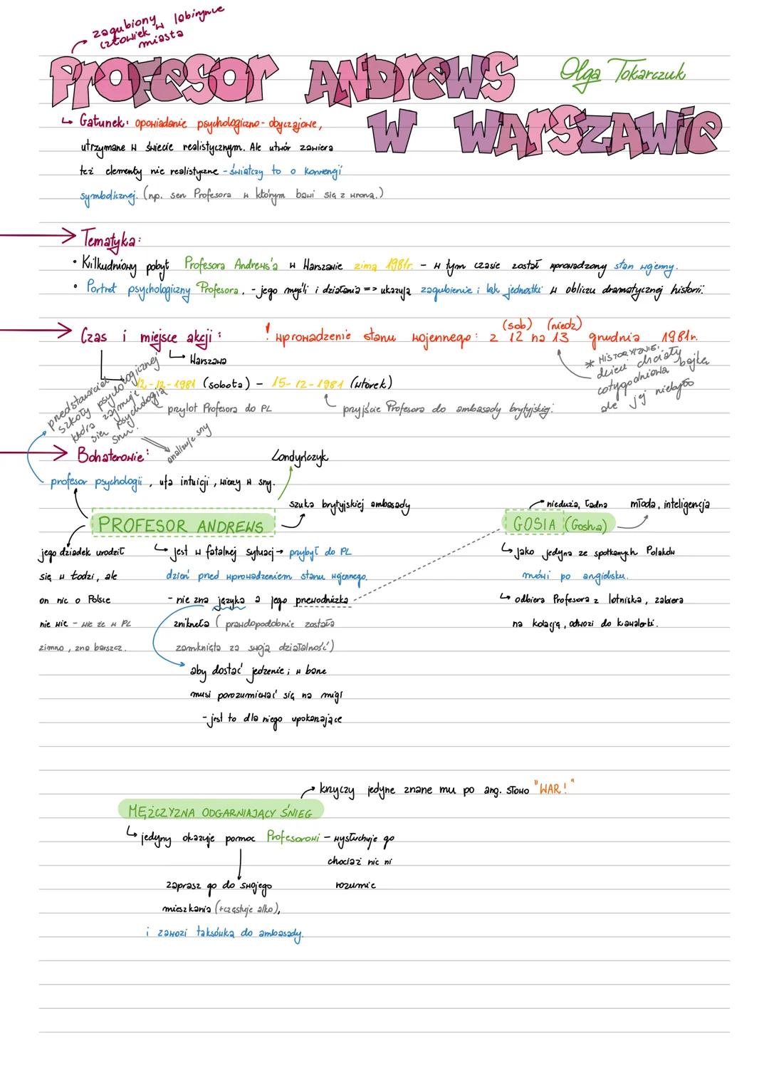 zagubiony lobingmue
miasta
frofesor AnDrWS Olge Totarzub
W WARSZAWIE
• Gatunek oporiadanic psychologiczno- obyczajowe,
utrzymane w świecie