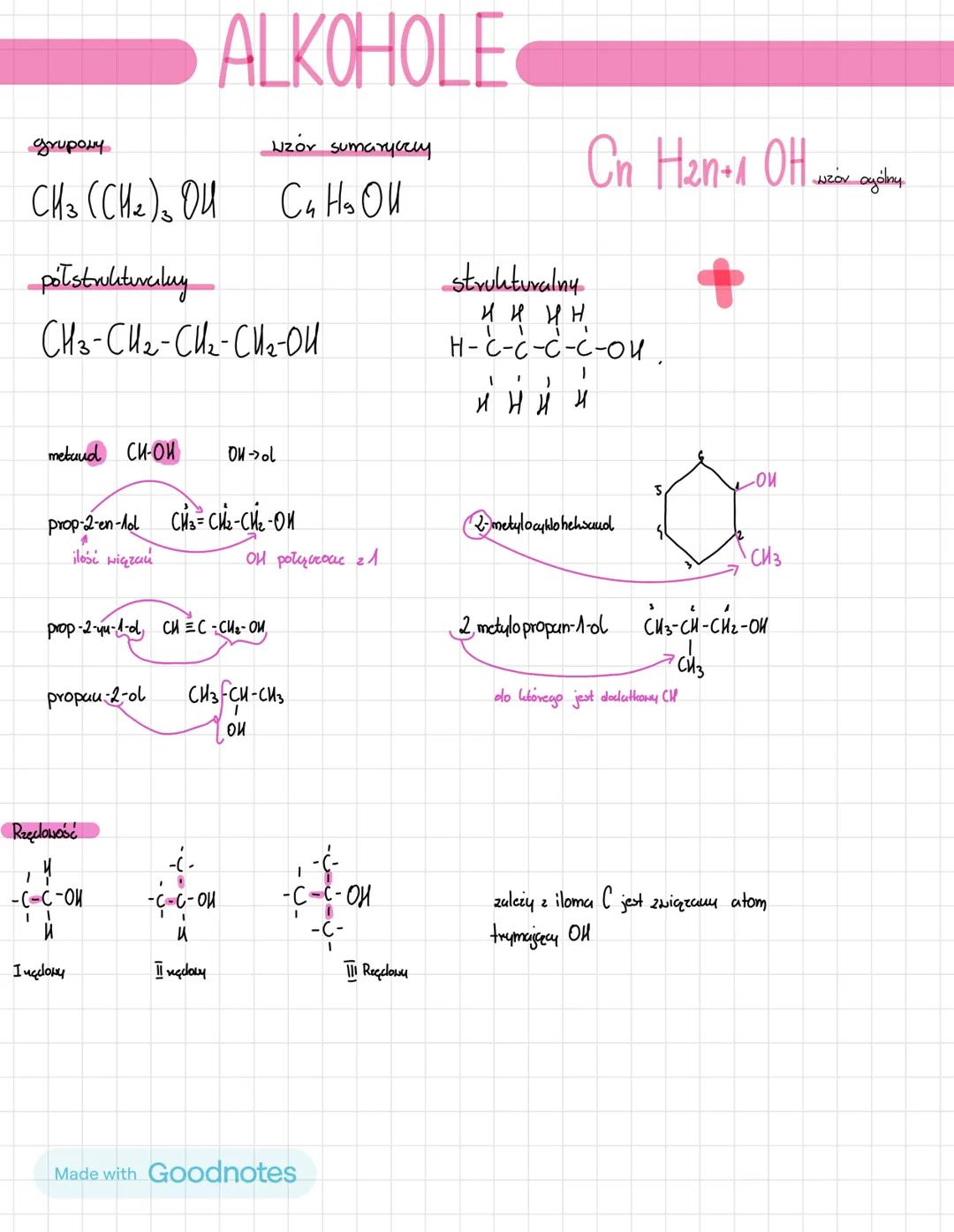 # CHEMIA
Made with Goodnotes 7
6
5
Nazewnictwo węglowodorów
CH₂CH₂CH-CH2-CH-C-CH₃ ciczy główny, Tańcuch
43
CH3
121
CH3
CH2 CH3
grupy podst