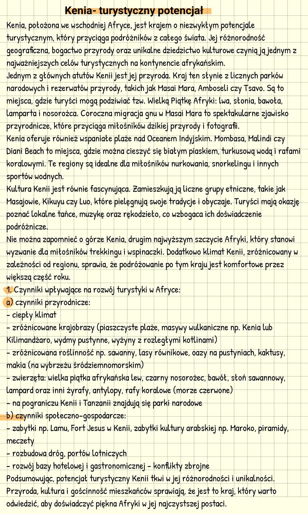 Kenia- turystyczny potencjał