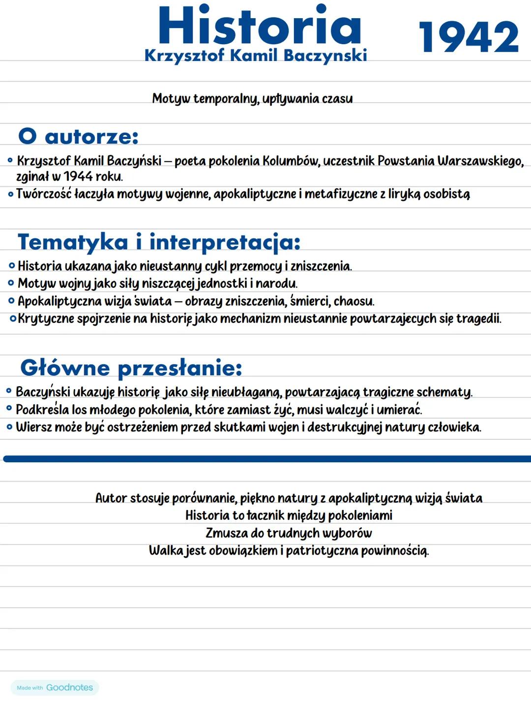 Historia Krzysztof Kamil baczyński