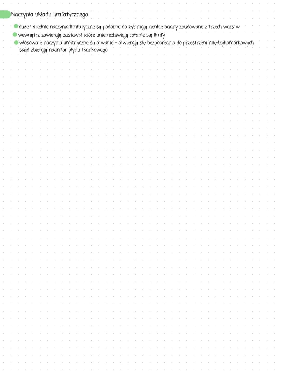 # Układ limfatyczny
⚫ma charakter otwarty - nie tworzy zamkniętego systemu naczyń
⚫ nie ma pompy, takiej jak serce, która ułatwiałaby prze